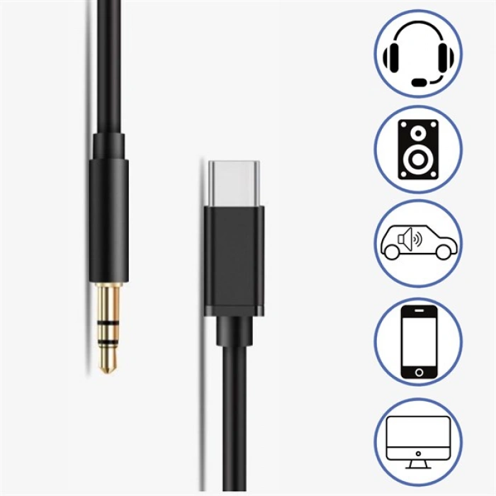 TUFEYO  Type C Android ve  35 mm Kulaklık Girişli Ses Dönüştürücü Aux  Kablo