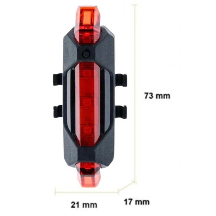 TUFEYO Usb Şarj Edilebilir Parlak Bisiklet Led Lamba Su Geçirmez Güvenlik Uyarı Arka Lamba Işığı