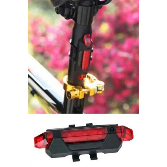 TUFEYO Usb Şarj Edilebilir Parlak Bisiklet Led Lamba Su Geçirmez Güvenlik Uyarı Arka Lamba Işığı