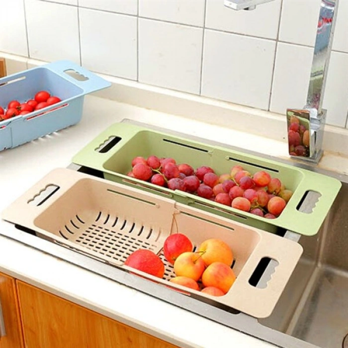 TUFEYO Uzayıp Kısalabilen Ayarlanabilir Plastik Lavabo Mutfak Süzgeci