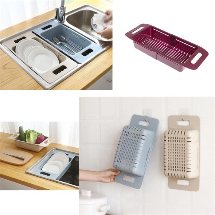 TUFEYO Uzayıp Kısalabilen Ayarlanabilir Plastik Lavabo Mutfak Süzgeci
