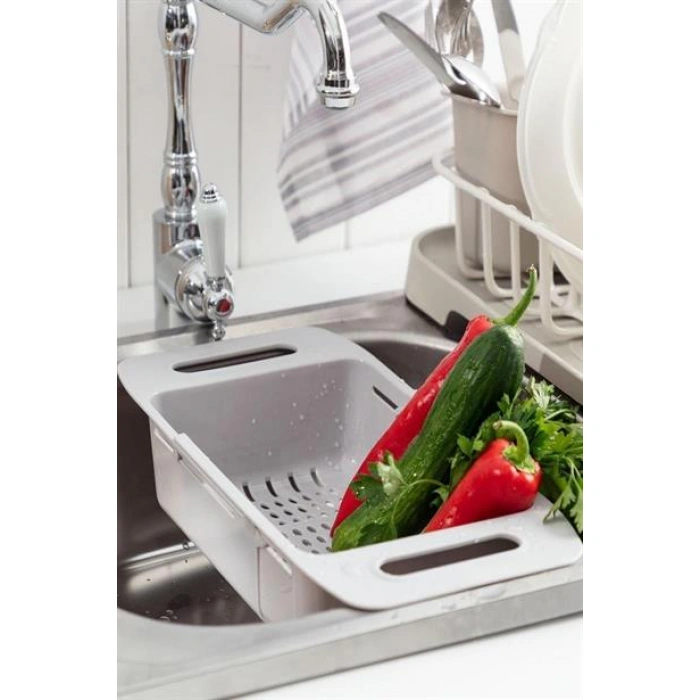 TUFEYO Uzayıp Kısalabilen Ayarlanabilir Plastik Lavabo Mutfak Süzgeci