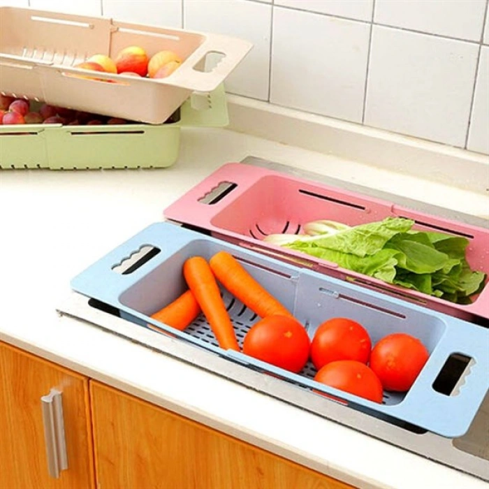 TUFEYO Uzayıp Kısalabilen Ayarlanabilir Plastik Lavabo Mutfak Süzgeci