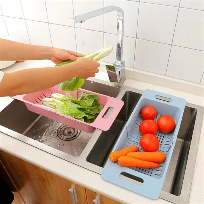 TUFEYO Uzayıp Kısalabilen Ayarlanabilir Plastik Lavabo Mutfak Süzgeci