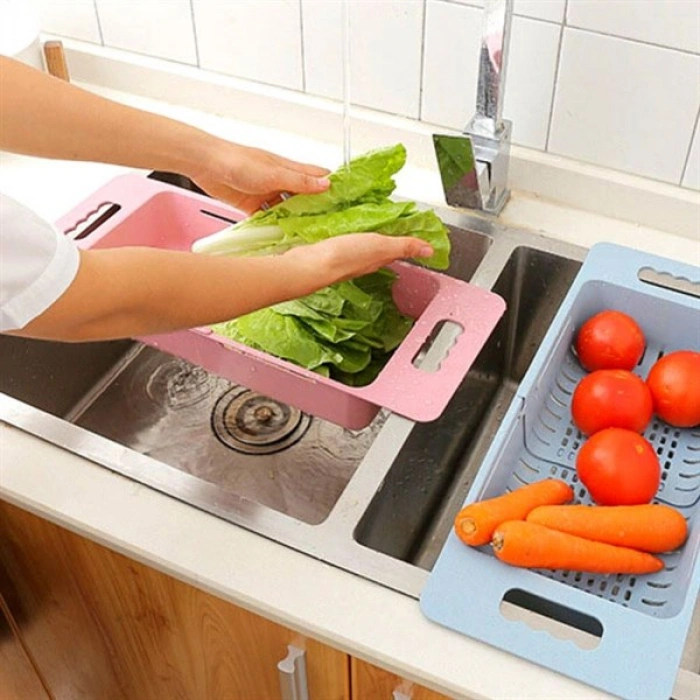 TUFEYO Uzayıp Kısalabilen Ayarlanabilir Plastik Lavabo Mutfak Süzgeci