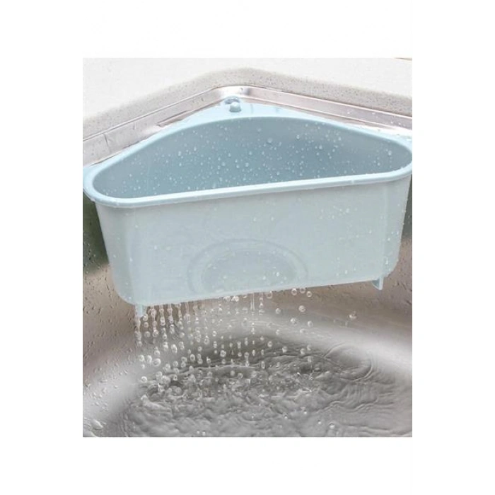 TUFEYO Vantuzlu Üçgen Sebze Meyve  Lavabo Raf Evye Süzgeç Sünger Tutucu Düzenleyici Mutfak Organize