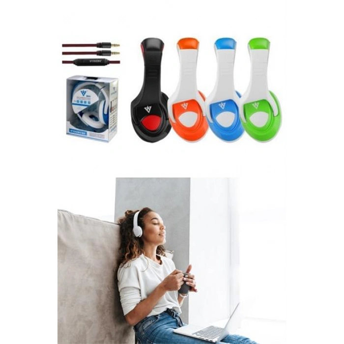 TUFEYO Vykon MQ4440mm Sürücülü Mikrofonlu Bilgisayar Kulaklığı Jak Girişli