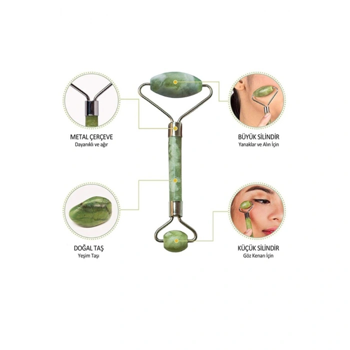 TUFEYO Yeşim Taşı Çift Taraflı Cilt Masaj Aleti