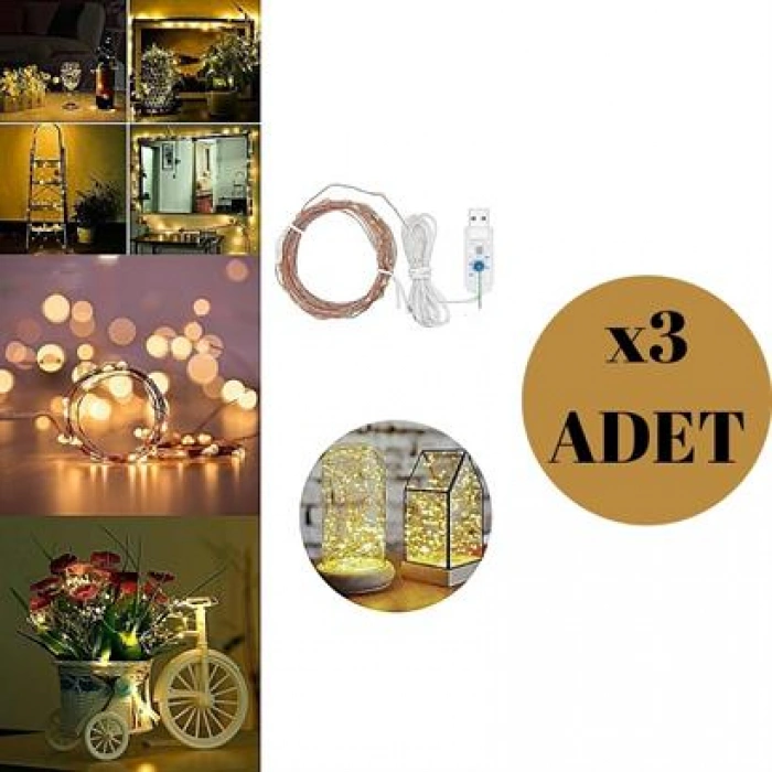 TUFEYO Yılbaşı ve Özel Konsept Dekorasyon 5 Mt USB Bağlantılı Led Işık