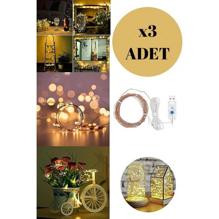 TUFEYO Yılbaşı ve Özel Konsept Dekorasyon 5 Mt USB Bağlantılı Led Işık