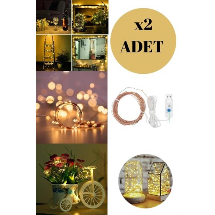 TUFEYO Yılbaşı ve Özel Konsept Dekorasyon 5 Mt USB Bağlantılı Led Işık