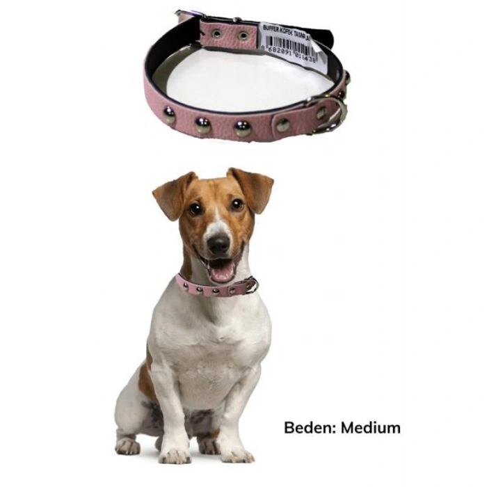 TUFEYO Yumuşak Dokulu Deri Köpek Gezdirme Boyun Tasması Medium