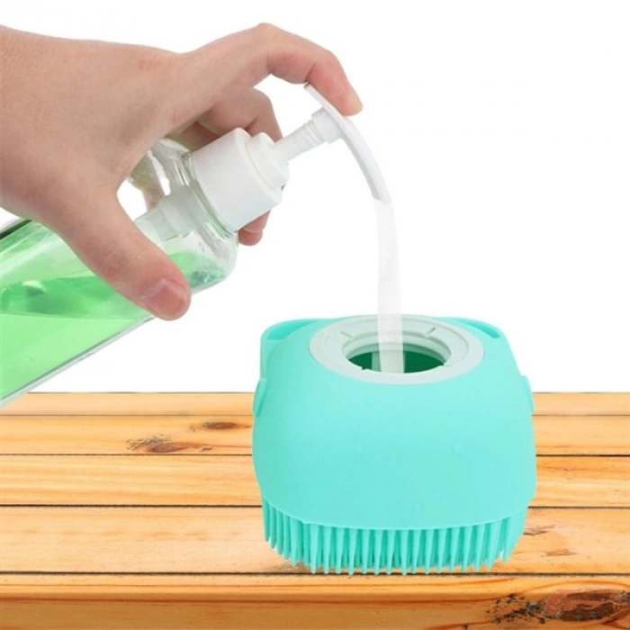 TUFEYO Yumuşak Silikon Malzemeli Esnek Jel Hazneli Masaj Fonksiyonlu Etkili Banyo Duş Kese Lifi