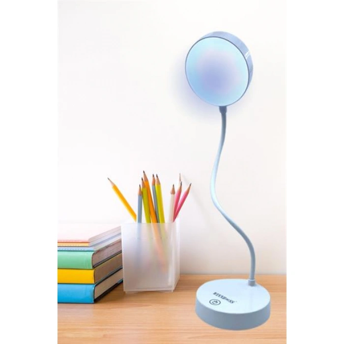TUFEYO Yuvarlak USBli Dokunmatik 3 Kademeli 360 Derece  Özel Göz Korumalı Led Lityum Masa Lambası