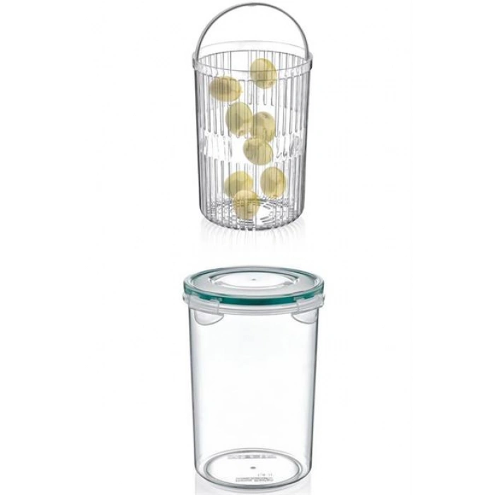 TUFEYO Zeytin Turşu Sebze Yıkama Kutusu Klipsli Kapaklı Saklama Kabı