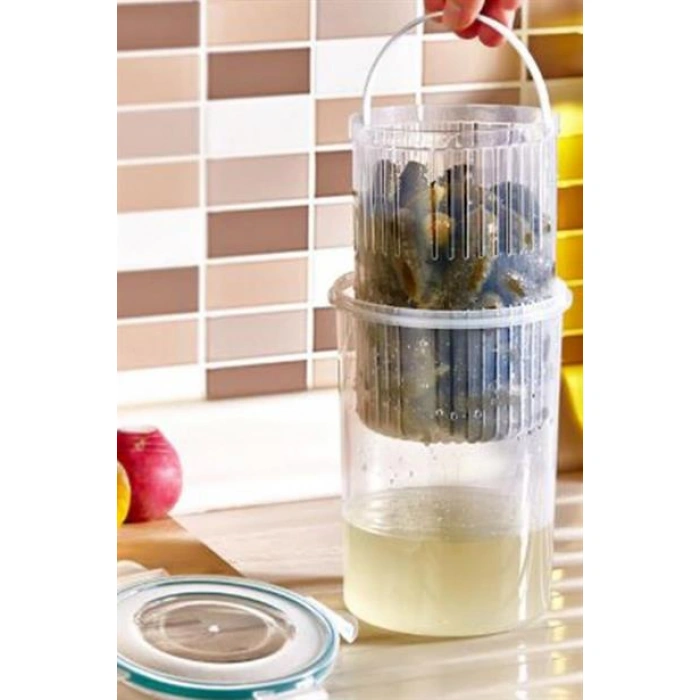 TUFEYO Zeytin Turşu Sebze Yıkama Kutusu Klipsli Kapaklı Saklama Kabı