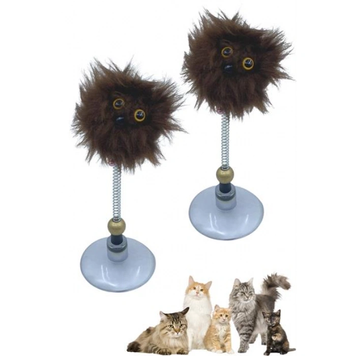 TUFEYO Zıp Zıp  Tüylü Yaylı Serbest Hareket Eden Rengarenk Sevimli Evcil Hayvan Oyuncağı