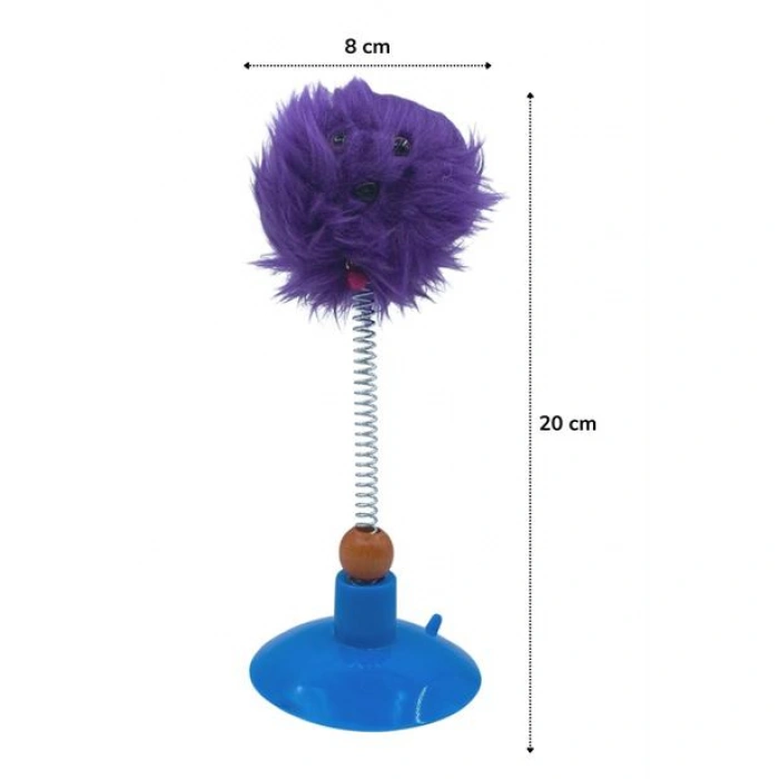 TUFEYO Zıp Zıp  Tüylü Yaylı Serbest Hareket Eden Rengarenk Sevimli Evcil Hayvan Oyuncağı
