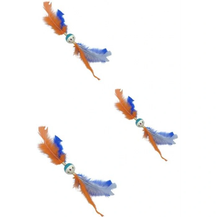 TUFEYO Tüylü Püsküllü Kedi Oyuncağı Dikkat Çekici Renkli Sevimli Evcil Hayvan Oyuncağı