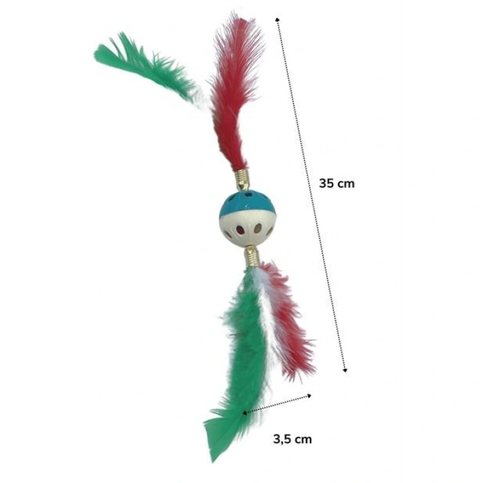 TUFEYO Tüylü Püsküllü Kedi Oyuncağı Dikkat Çekici Renkli Sevimli Evcil Hayvan Oyuncağı