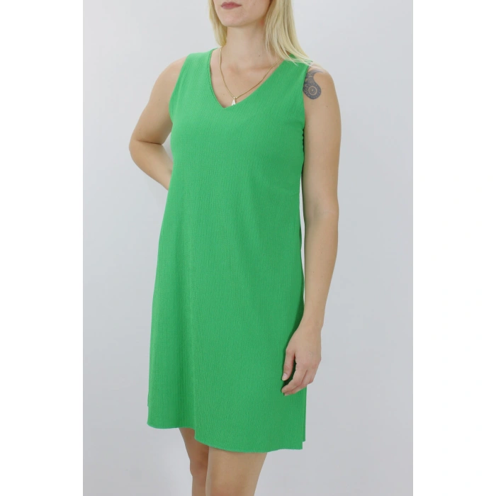 Krinkıl V Yaka Elbise Yeşil - 128.275.