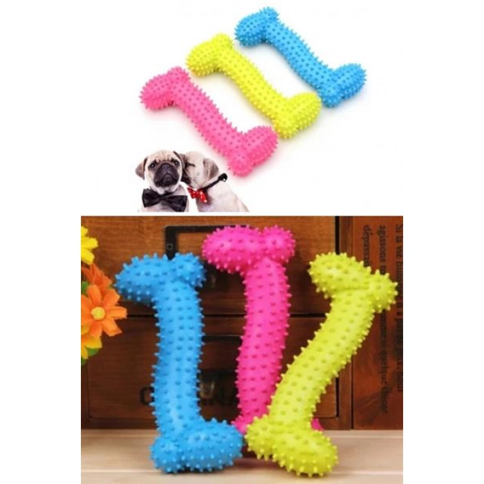 TUFEYO Tiny Kemik Oyuncağı Tırtıklı Yüzey Küçük Kemik Plastik Köpek Oyuncağı