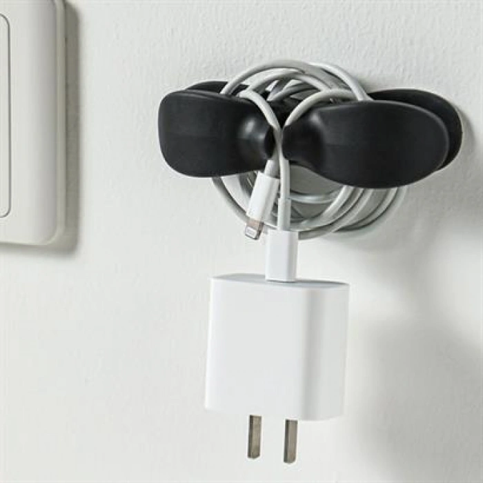 TUFEYO 2li Kablo Tutucu Silikon Kordon Sarıcı Kablo Yönetici Klips