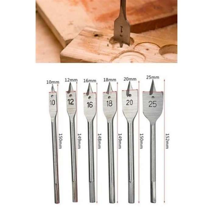 TUFEYO 6 Parça Tahta Ahşap Oyma Yaprak Matkap Ucu Seti