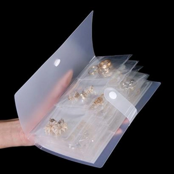 TUFEYO Albüm Şeklinde Aksesuar, Takı Saklama Poşetleri Kolye, Küpe, Bileklik Organizeri