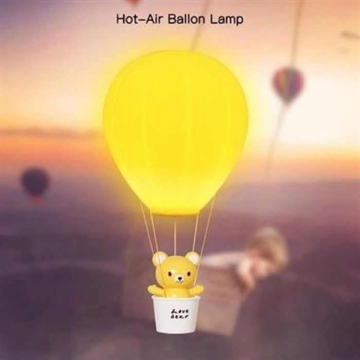 TUFEYO Balonlu Ayıcıklı Eğlenceli Dekoratif Gece Lambası Aydınlatması