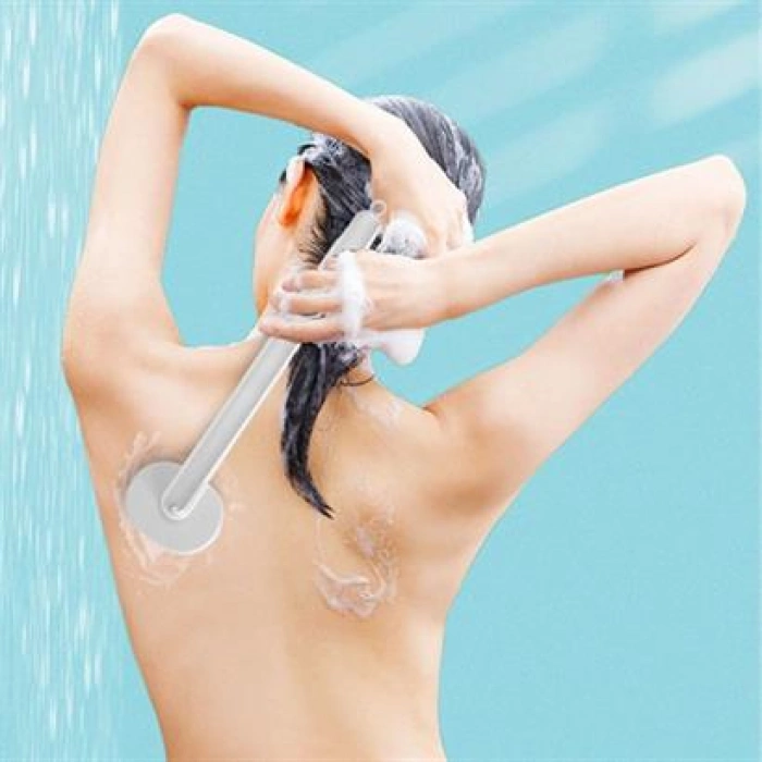 TUFEYO  Duş Jeli Hazneli Uzun Saplı Banyo Sırt Fırçası