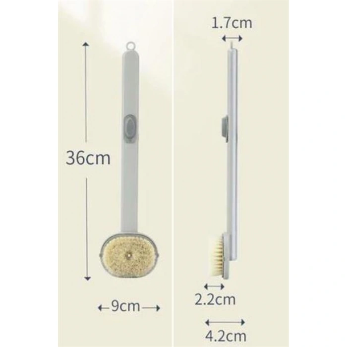 TUFEYO  Duş Jeli Hazneli Uzun Saplı Banyo Sırt Fırçası