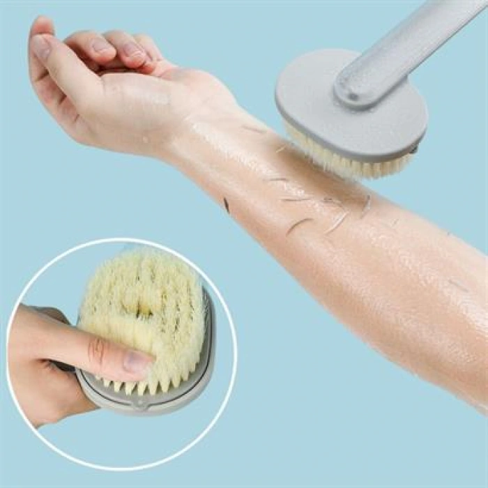 TUFEYO  Duş Jeli Hazneli Uzun Saplı Banyo Sırt Fırçası