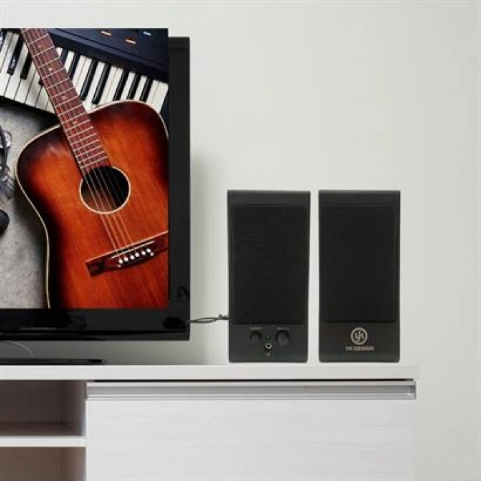 TUFEYO Kablolu Aux Girişli Her PC Uyumlu  1+1 HiFi Ses Sistemi Stereo Multimedya Dijital Hoparlör