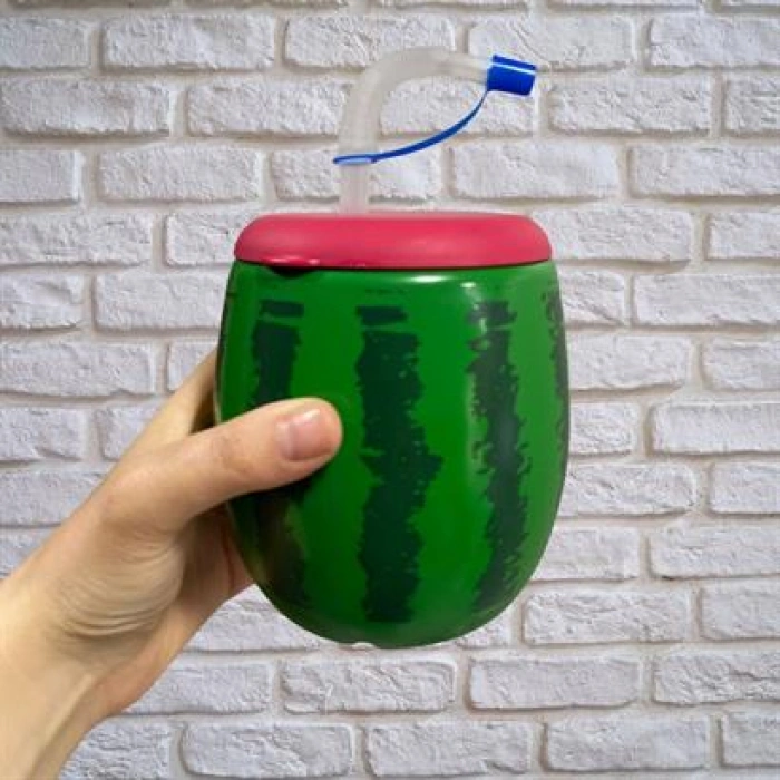 TUFEYO Karpuz Model Kendiliğinden Pipetli 900 ml Suluk, Matara