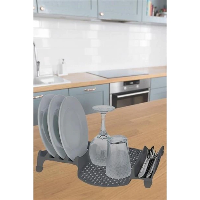 TUFEYO Lavabo Kenarı Fonksiyonel Tezgah Üstü Bardak Tabak Kaşık Kurutmalı Bulaşıklık Tabaklık