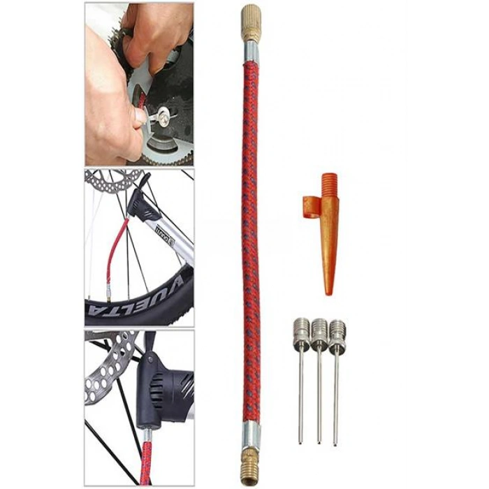 TUFEYO Pompa İğne Başlık Seti Top Bisiklet Lastiği Şişirme İğneleri