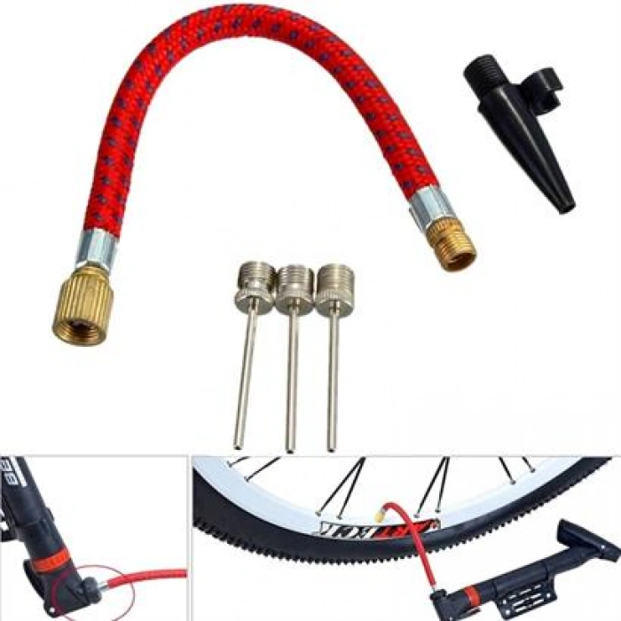 TUFEYO Pompa İğne Başlık Seti Top Bisiklet Lastiği Şişirme İğneleri