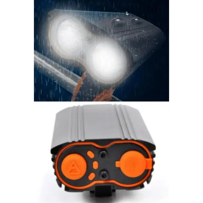 TUFEYO Şarj Göstergeli Uzun Menzil Su Geçirmez LED Bisiklet Feneri 1600 Lumen