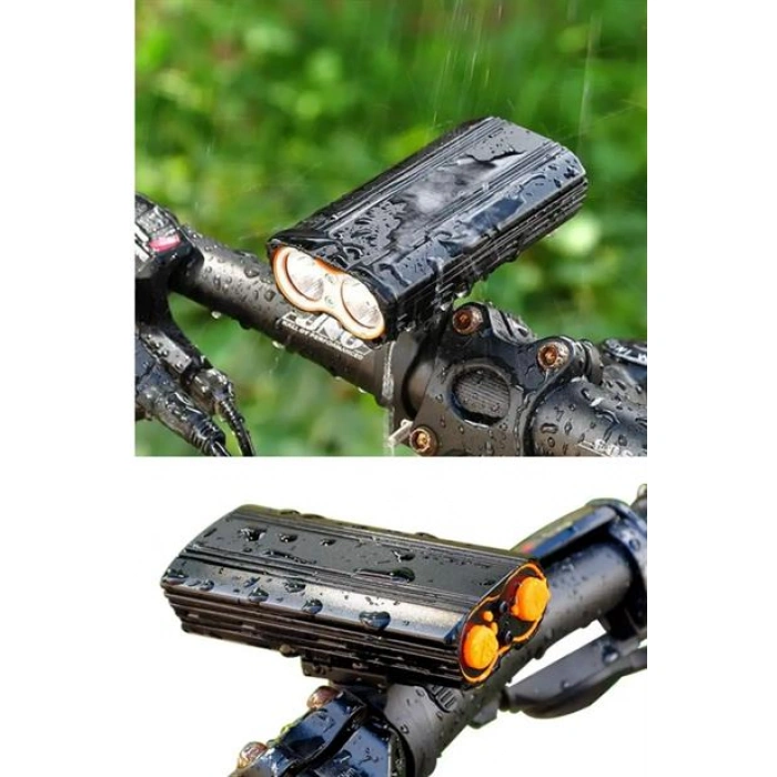 TUFEYO Şarj Göstergeli Uzun Menzil Su Geçirmez LED Bisiklet Feneri 1600 Lumen