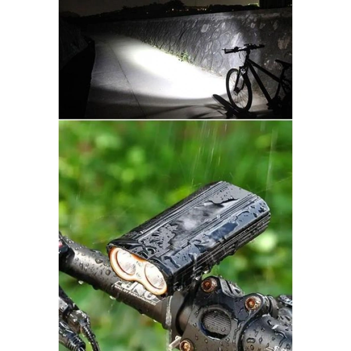 TUFEYO Şarj Göstergeli Uzun Menzil Su Geçirmez LED Bisiklet Feneri 1600 Lumen