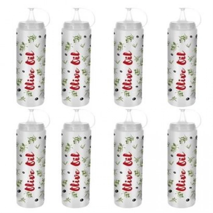 TUFEYO Şeffaf Kapaklı Sızdırmaz Yağlık Sosluk Şişesi Plastik Yağdanlık Master Chef AP-9471