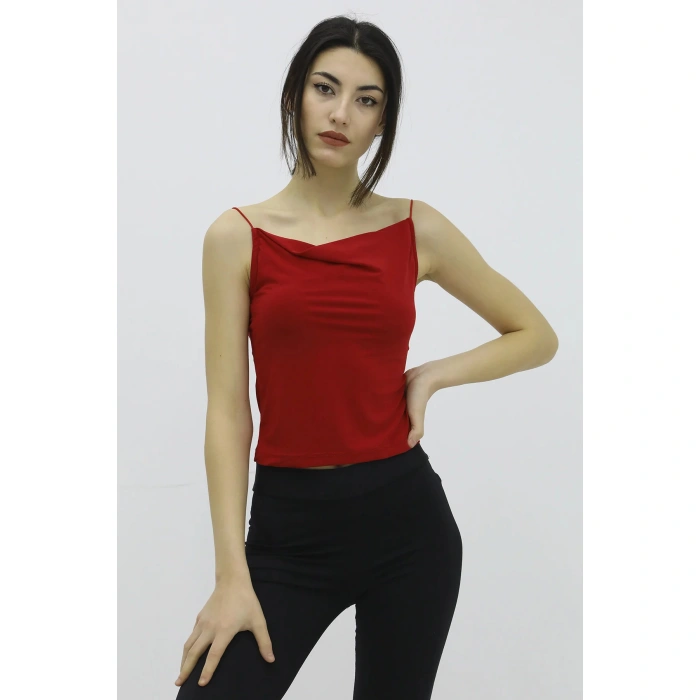 İp Askılı Bluz Kırmızı - P-019894