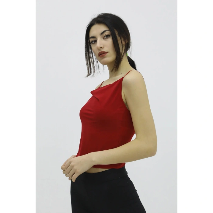 İp Askılı Bluz Kırmızı - P-019894