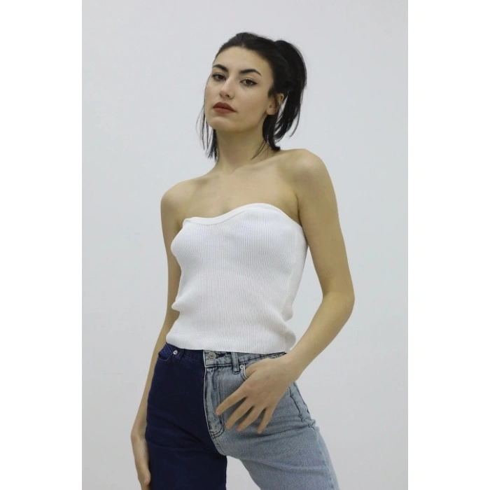 Likralı Triko Büstiyer Ekru - P-019895