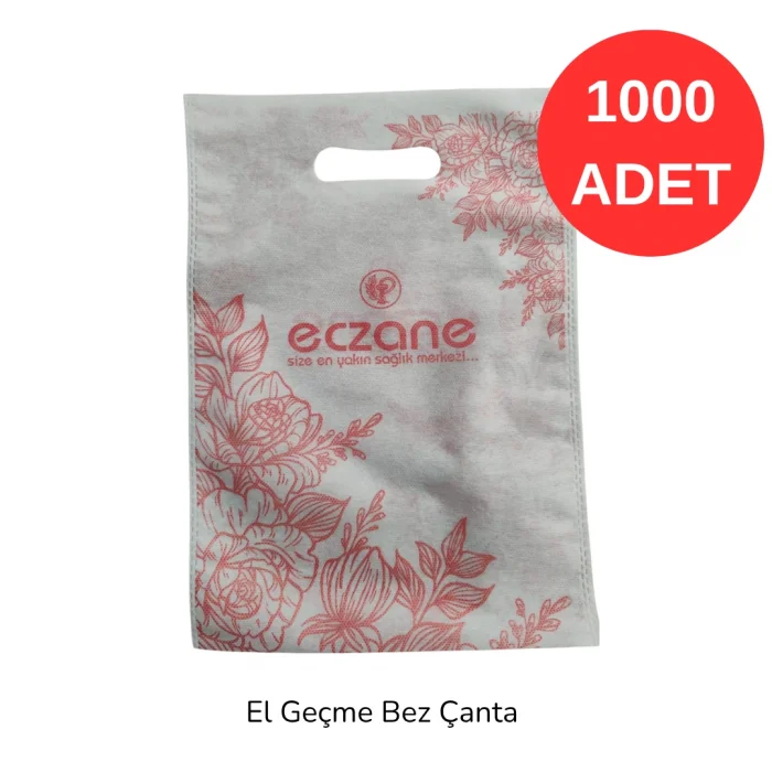 22.5x32 cm Küçük Boy Çiçek Desenli El Geçme Bez Torba 1000 adet