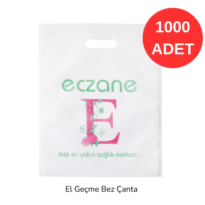 30x37 E-Logo Desenli El Geçme Bez Torba 1000 adet