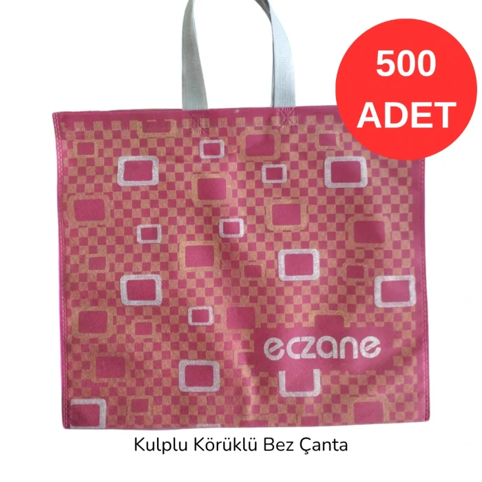 40x34x7cm Kulplu Körüklü Bordo Kareli Bez Torba 500 adet