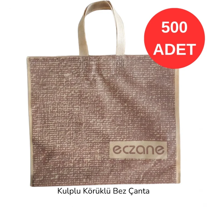 40x34x7cm Kulplu Körüklü Hasır Desenli Bez Torba 500 adet