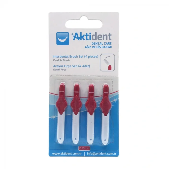Aktident Orid Arayüz Fırçası 0,50 mm 4lü - Kırmızı